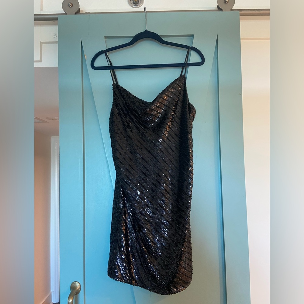 Bardot Revolve Black Sequin Dress